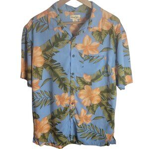 Panama Jack Blue Hawaiian Tropical Button up Shirt Size Med men’s